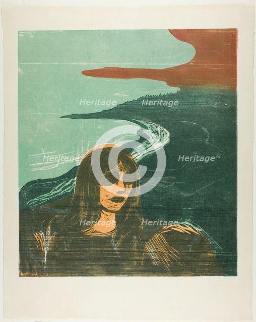 Woman's Head against the Shore, 1899. Creator: Edvard Munch.