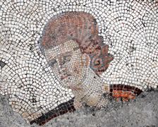 Woman's head, detail from mosaic pavement in the Great Palace of Constantinople, 4th-6th century. Creator: LTL