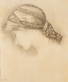 Woman's head, detail from a sketchbook, 1886. Creator: Sir Edward Burne-Jones (1833-98)