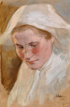 Woman's head, exercise for the final draft of the Pietari Brahe series, 1904. Creator: Albert Edelfelt