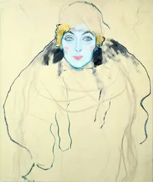 Woman's Head ('Frauenkopf'), 1917. Artist: Gustav Klimt