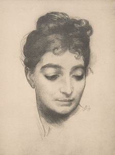 Woman's Head, from L'Estampe Moderne, 1897-99. Creator: Felix Bracquemond