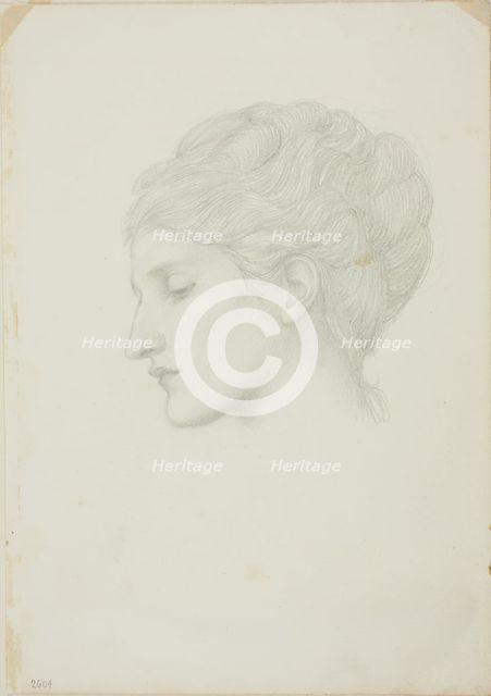 Woman's Head in Profile to Left, c. 1873-77. Creator: Sir Edward Coley Burne-Jones.