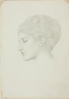 Woman's Head in Profile to Left, c. 1873-77. Creator: Sir Edward Coley Burne-Jones