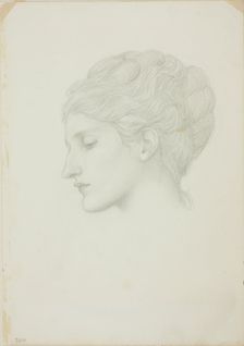 Woman's Head in Profile to Left, c. 1873-77. Creator: Sir Edward Coley Burne-Jones