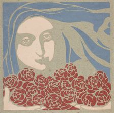 Woman's Head with Roses, 1899. Creator: Koloman Moser