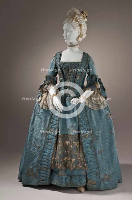 Woman's Robe à la française, England, c.1765. Creator: Unknown.