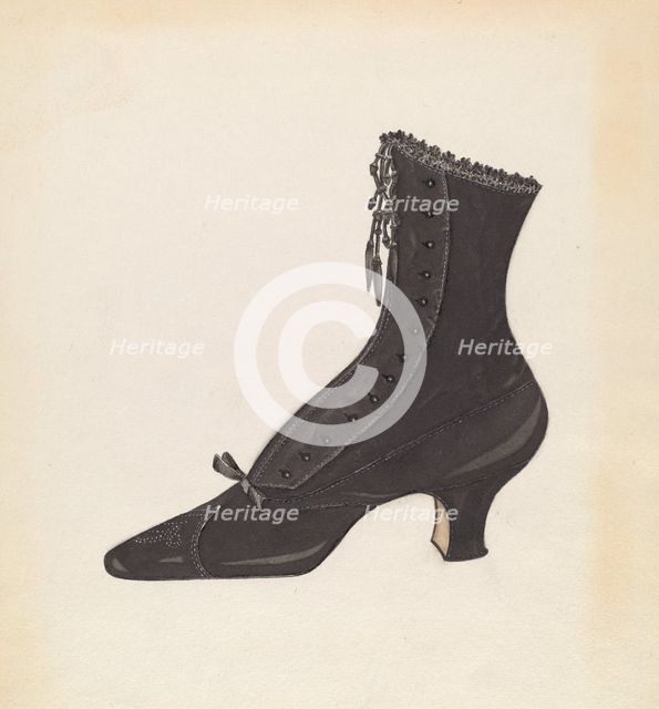 Woman's Shoe, 1935/1942. Creator: Margaret Concha.
