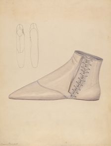Woman's Shoe, c. 1937. Creator: Bessie Forman