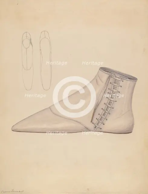 Woman's Shoe, c. 1937. Creator: Bessie Forman.