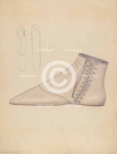 Woman's Shoe, c. 1937. Creator: Bessie Forman.