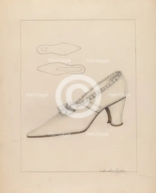 Woman's Shoe, c. 1937. Creator: Columbus Simpson.