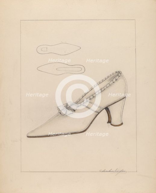 Woman's Shoe, c. 1937. Creator: Columbus Simpson.