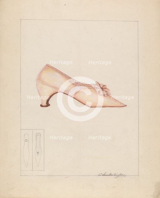 Woman's Shoe, c. 1937. Creator: Columbus Simpson.