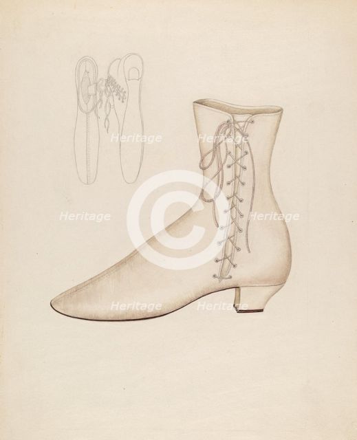 Woman's Shoe, c. 1937. Creator: Sylvia DeZon.