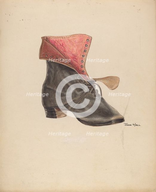 Woman's Shoe, c. 1938. Creator: John Hall.