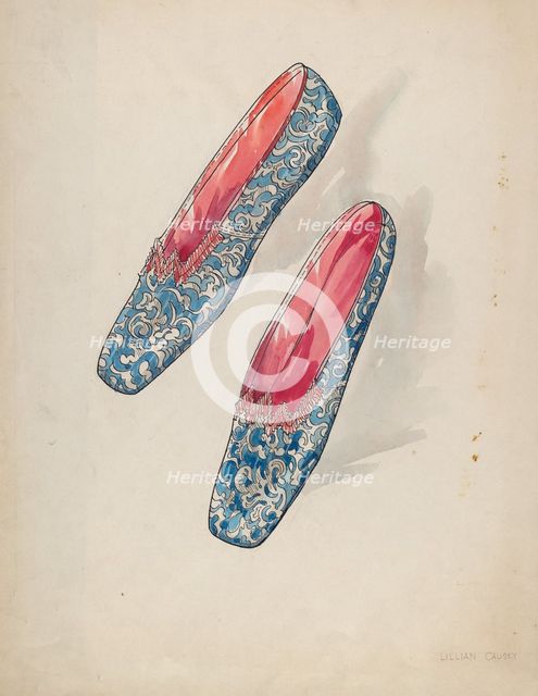 Woman's Shoes, c. 1936. Creator: Lillian Causey.