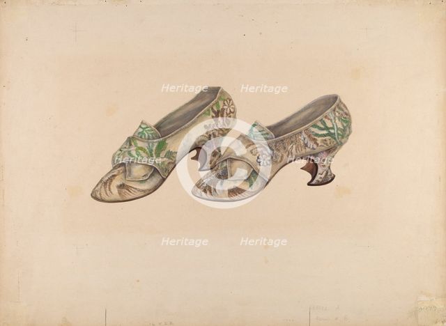 Woman's Shoes, c. 1939. Creator: Marie Alain.