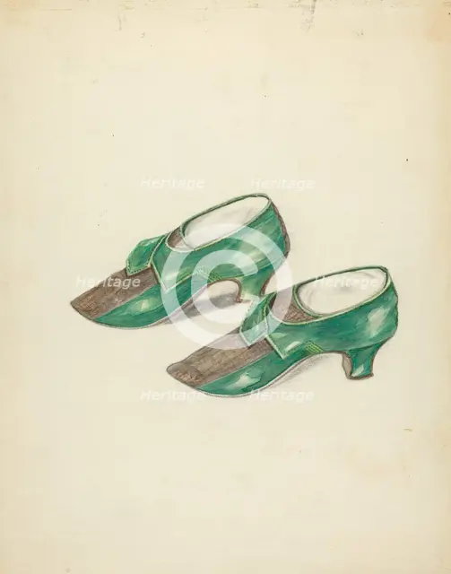 Woman's Shoes, c. 1940. Creator: Margaret Concha.