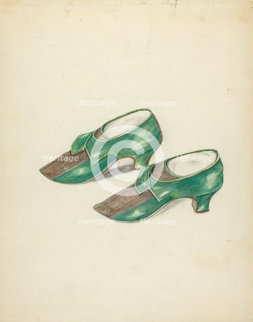 Woman's Shoes, c. 1940. Creator: Margaret Concha.