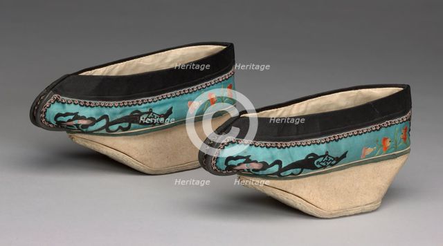 Woman's Shoes, China, Qing dynasty (1644-1911), 19th century. Creator: Unknown.