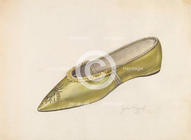 Woman's Slipper, 1935/1942. Creator: Jean Peszel.