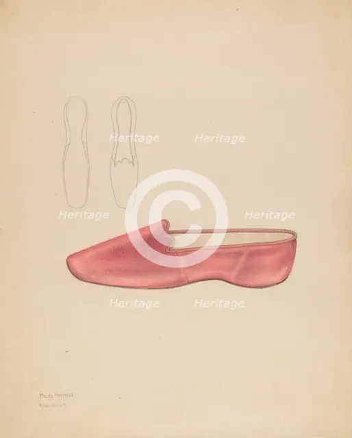 Woman's Slipper, c. 1936. Creator: Melita Hofmann.