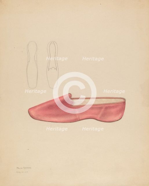 Woman's Slipper, c. 1936. Creator: Melita Hofmann.