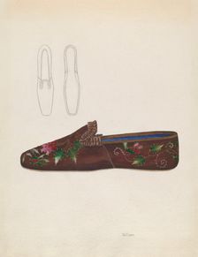 Woman's Slipper, c. 1936. Creator: Nancy Crimi