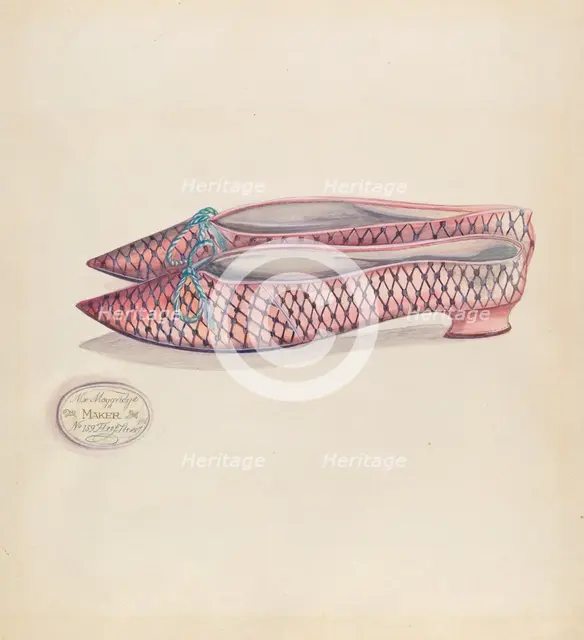 Woman's Slipper, c. 1936. Creator: Ella Josephine Sterling.