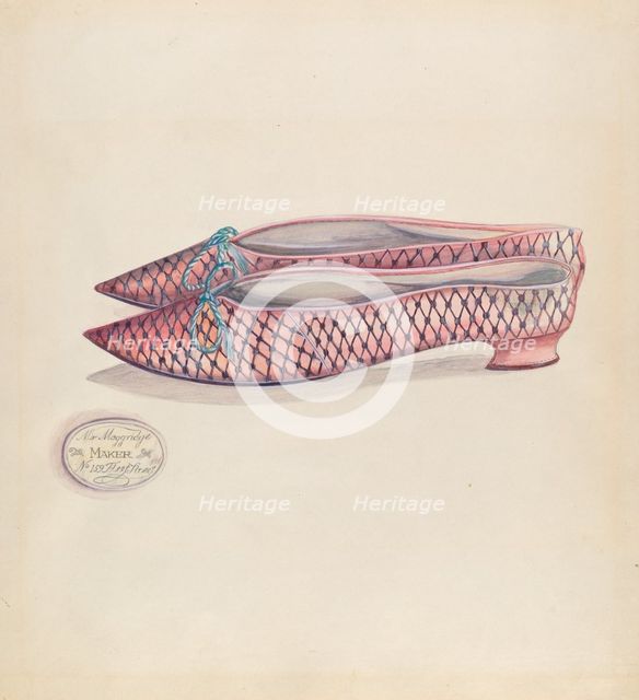 Woman's Slipper, c. 1936. Creator: Ella Josephine Sterling.