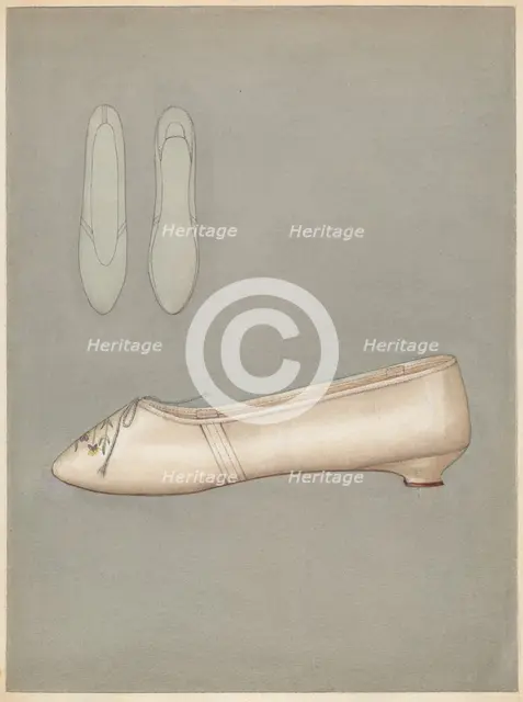 Woman's Slipper, c. 1937. Creator: Marie Mitchell.
