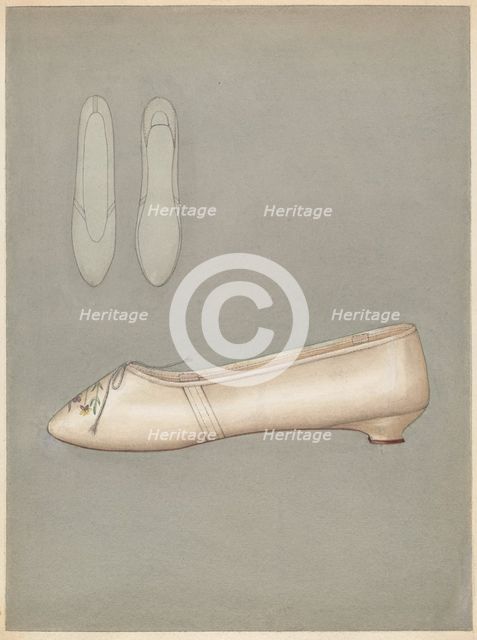 Woman's Slipper, c. 1937. Creator: Marie Mitchell.