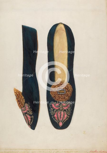 Woman's Slipper, c. 1937. Creator: Ann Gene Buckley.