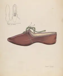 Woman's Slipper, c. 1937. Creator: Grace Halpin