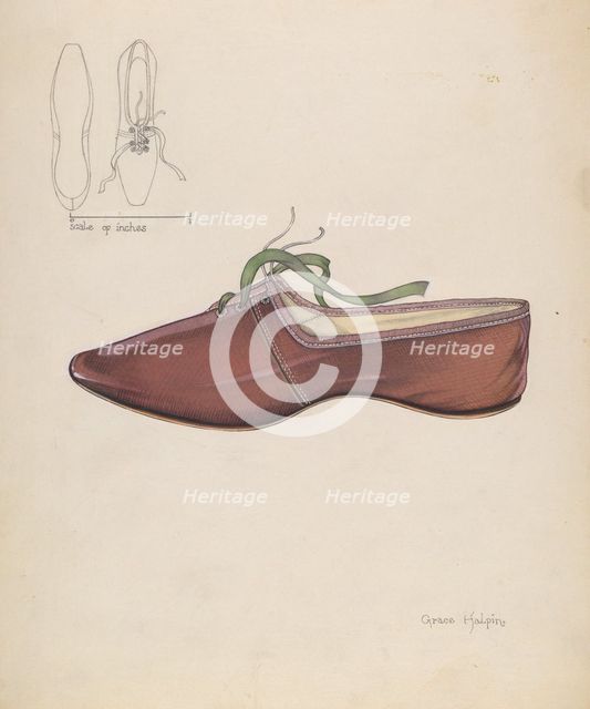 Woman's Slipper, c. 1937. Creator: Grace Halpin.
