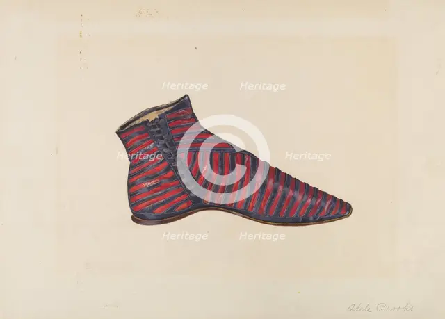 Woman's Slipper, c. 1938. Creator: Adele Brooks.