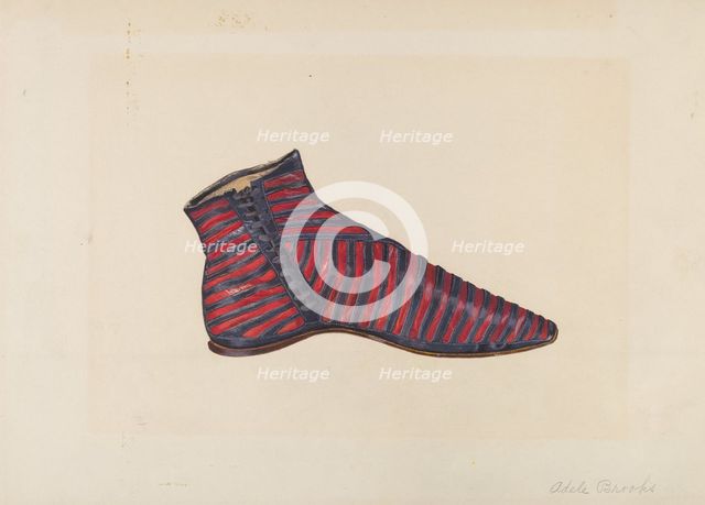 Woman's Slipper, c. 1938. Creator: Adele Brooks.