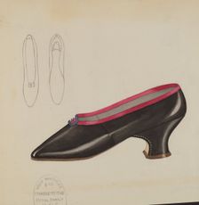 Woman's Slippers, c. 1936. Creator: Esther Hansen