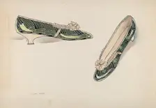 Woman's Slippers, c. 1936. Creator: Lillian Causey