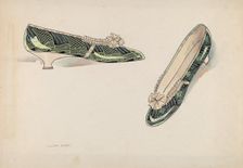 Woman's Slippers, c. 1936. Creator: Lillian Causey