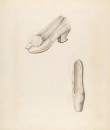 Woman's Slippers, c. 1937. Creator: Ray Price