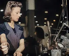 Woman Working in a Factory, 1940. Creator: British Pathe Ltd