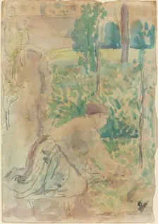 Woman Working in a Garden, . Creator: Camille Pissarro