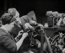 Woman Working on an Aeroplane Engine, 1942. Creator: British Pathe Ltd