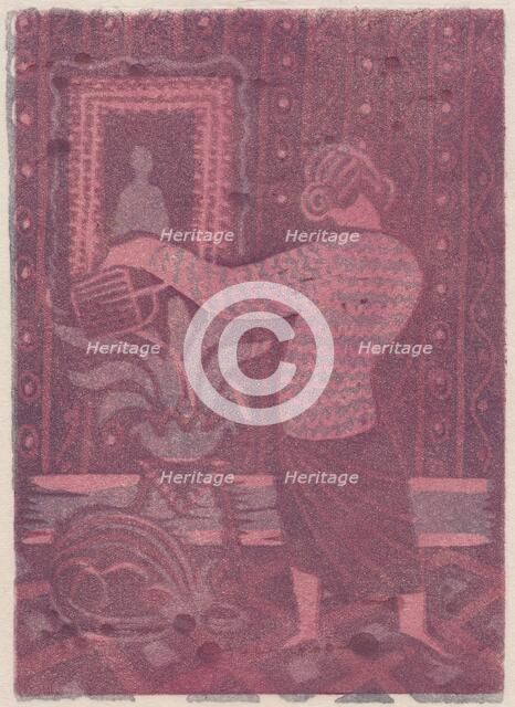 Woman watering plants, c1951. Creator: Shirley Markham.