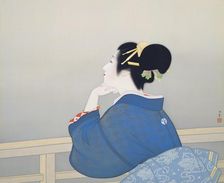 Woman Waiting for the Moon to Rise, 1944. Creator: Shoen, Uemura (1875-1949)
