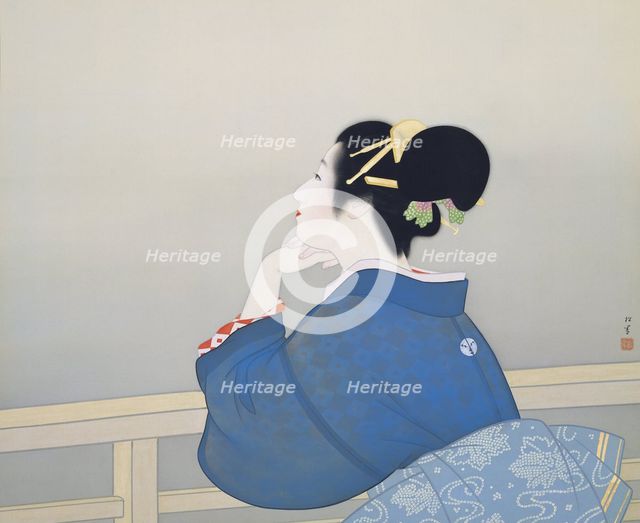 Woman Waiting for the Moon to Rise, 1944. Creator: Shoen, Uemura (1875-1949).