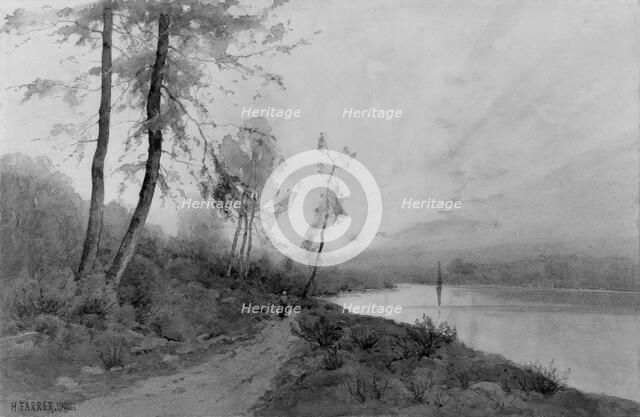 Woman Walking beside a River, 1902. Creator: Henry Farrer.