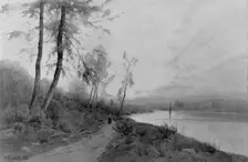 Woman Walking beside a River, 1902. Creator: Henry Farrer
